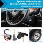 Ignition with Remote Key & Front Left Door Lock Cylinder for Hyundai Elantra