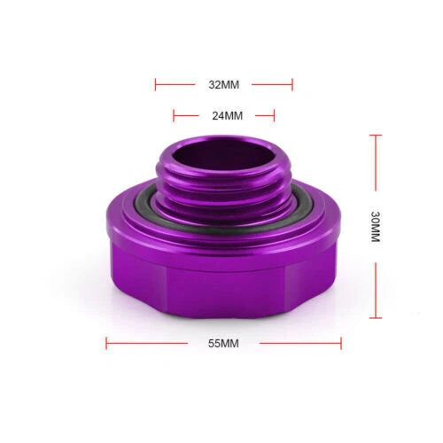 JDM Purple Engine Oil Filler Cap, Radiator Cap, Battery Tie Down for Honda Civic