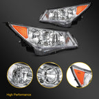 Headlight Pair with Bulbs for Buick LaCrosse (2010–2013) Chrome Housing