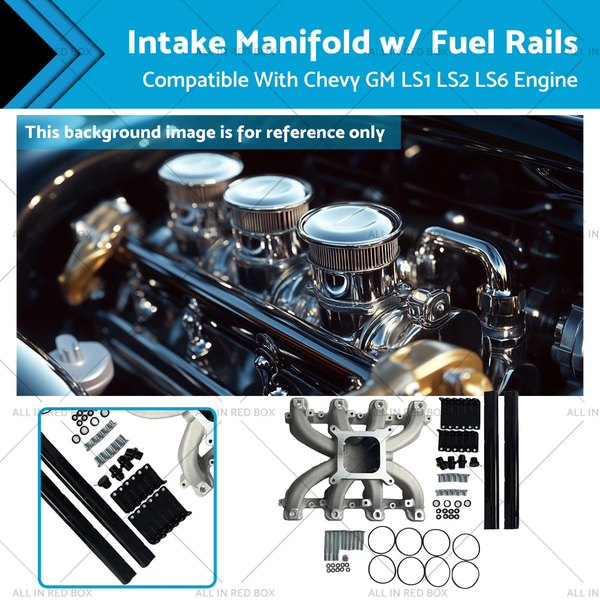 Intake Manifold w/ Fuel Rail for Chevy GM LS1 LS2 LS6