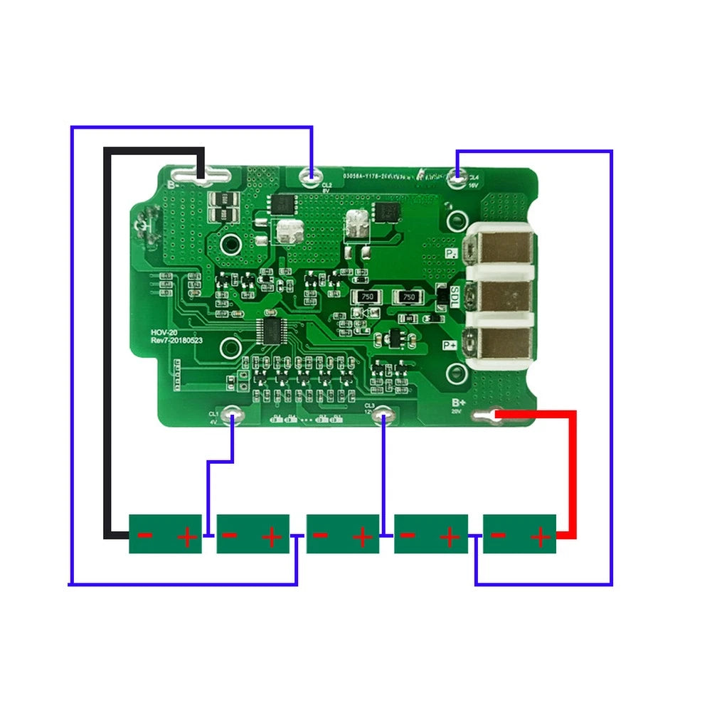 Battery Management Board for Power Tool Batteries (BH03120, BH03100, BH03120PC)