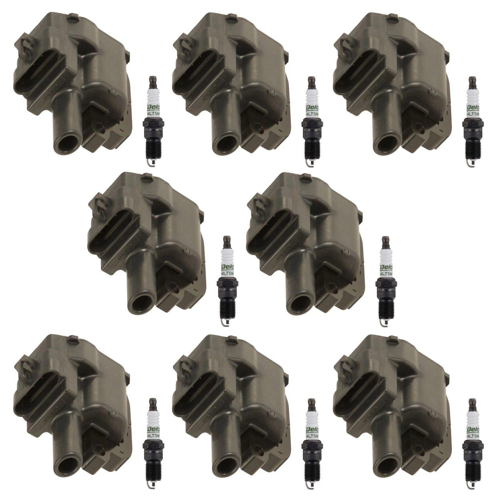 Set of 8 Ignition Coils & 8 .040" Spark Plugs for Chevy Pontiac (5.7)