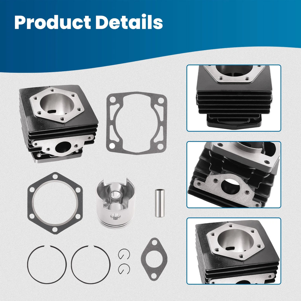 Top End Rebuild Cylinder Piston Gaskets for EZGO 2-Cycle Gas (1976–1988)