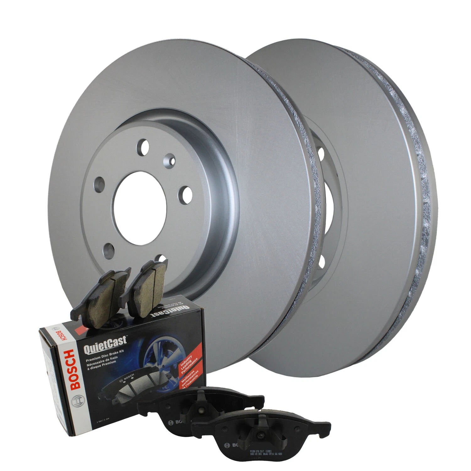Front Brake Kit 320mm Disc Rotors & Bosch Ceramic Pads for Audi A4 A5 A6 Q5 (2008–2019)