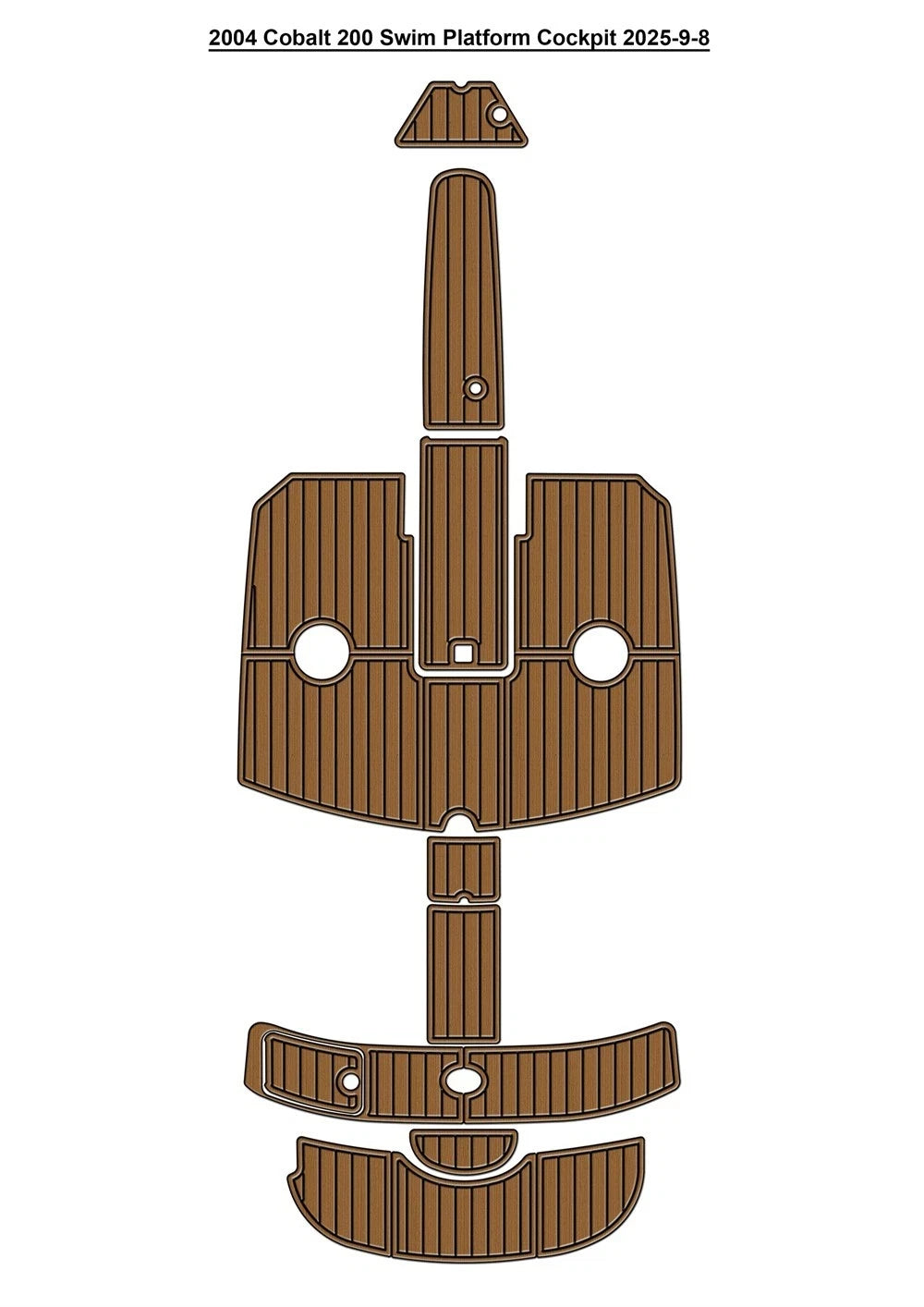 EVA Pads for Cobalt 200 Swim Platform Cockpit (2004) - Faux Teak Deck Mat