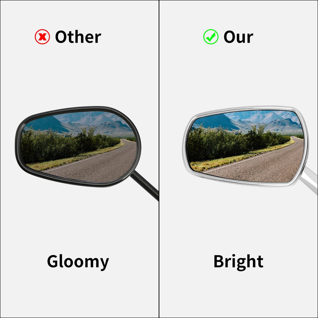 Chrome Rear View Mirrors for Harley Touring Electra Street Road Glide (1982–Up)