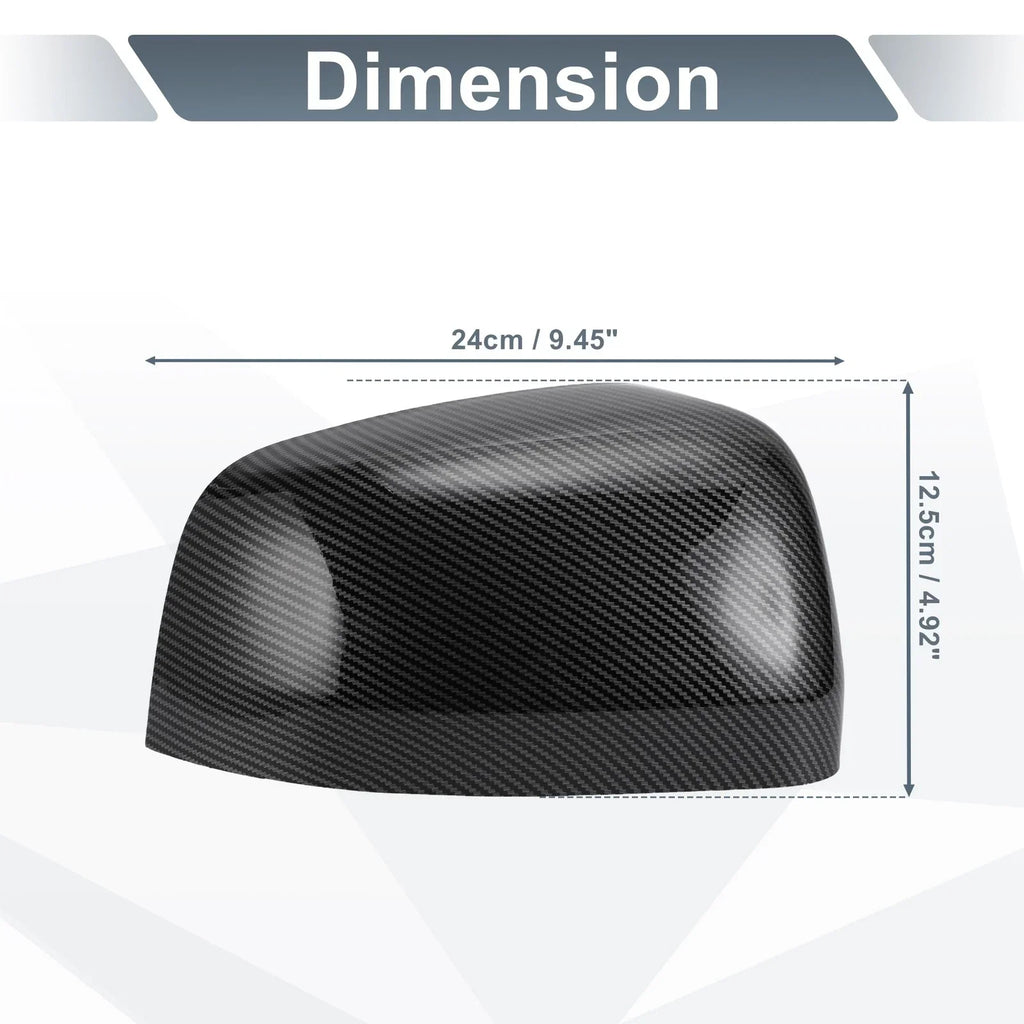 Rearview Mirror Cover Cap Set 2 x Black Carbon Fiber for Jeep Grand Cherokee