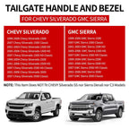 Tailgate Handle Latch with Bezel Trim for Chevy Silverado GMC Sierra (1999-2007)