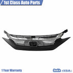 Front Grille for Honda Civic 10th Sedan (2016–2019) Black & Chrome