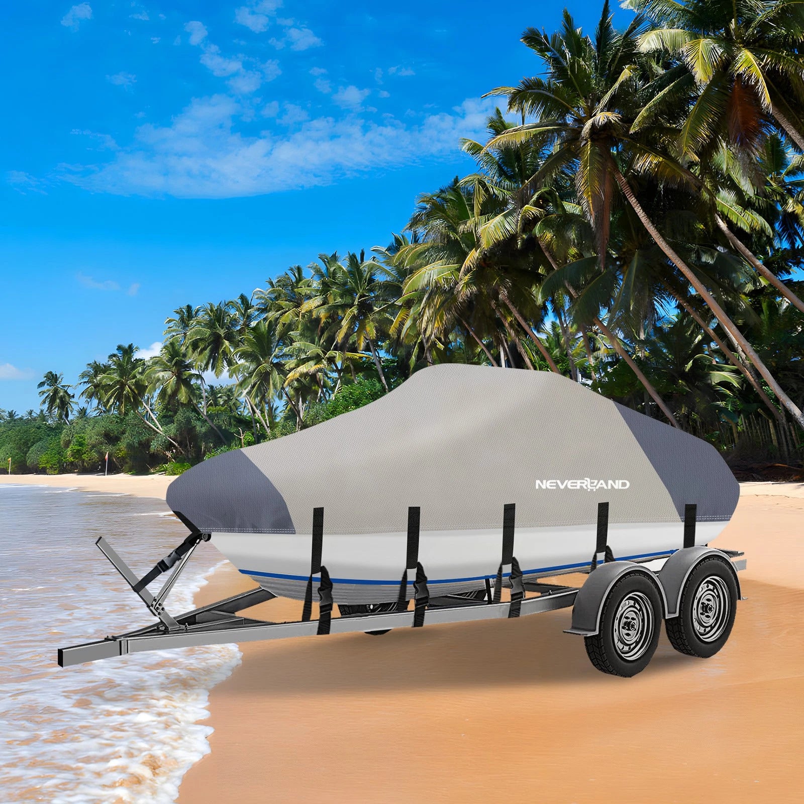 Boat Cover for V-Hull Speedboat (14ft, 15ft, 16ft) Waterproof