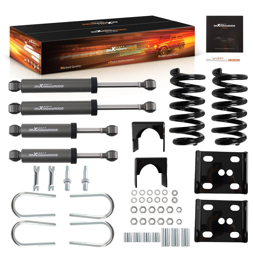 Drop Lowering Springs Shocks Flip Kit for Chevy C10 GMC (1973–1987)