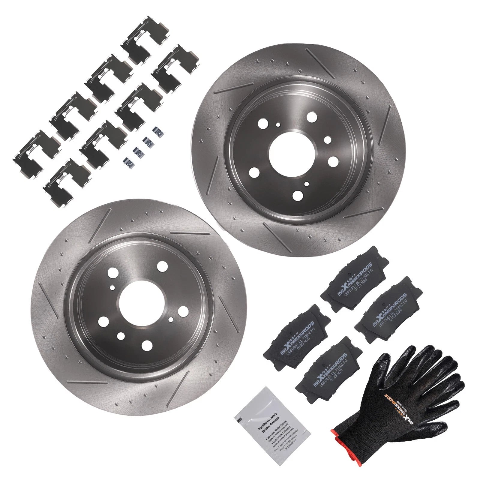 Set of 2 Rear Brake Rotors & Ceramic Pads for Lexus ES350 (2007–2012) Toyota Camry (2007–2011)