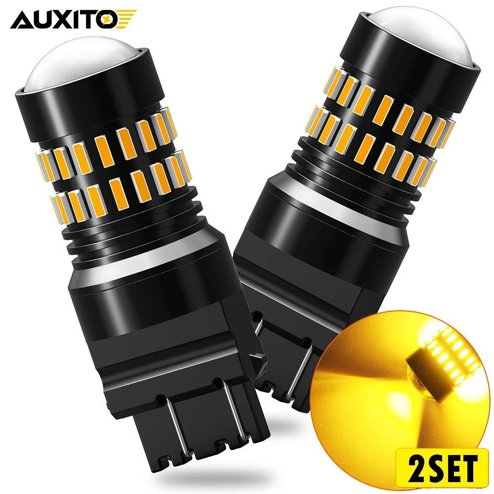 Set of 4 3156 3157 LED Amber Turn Signal Parking Bulbs for