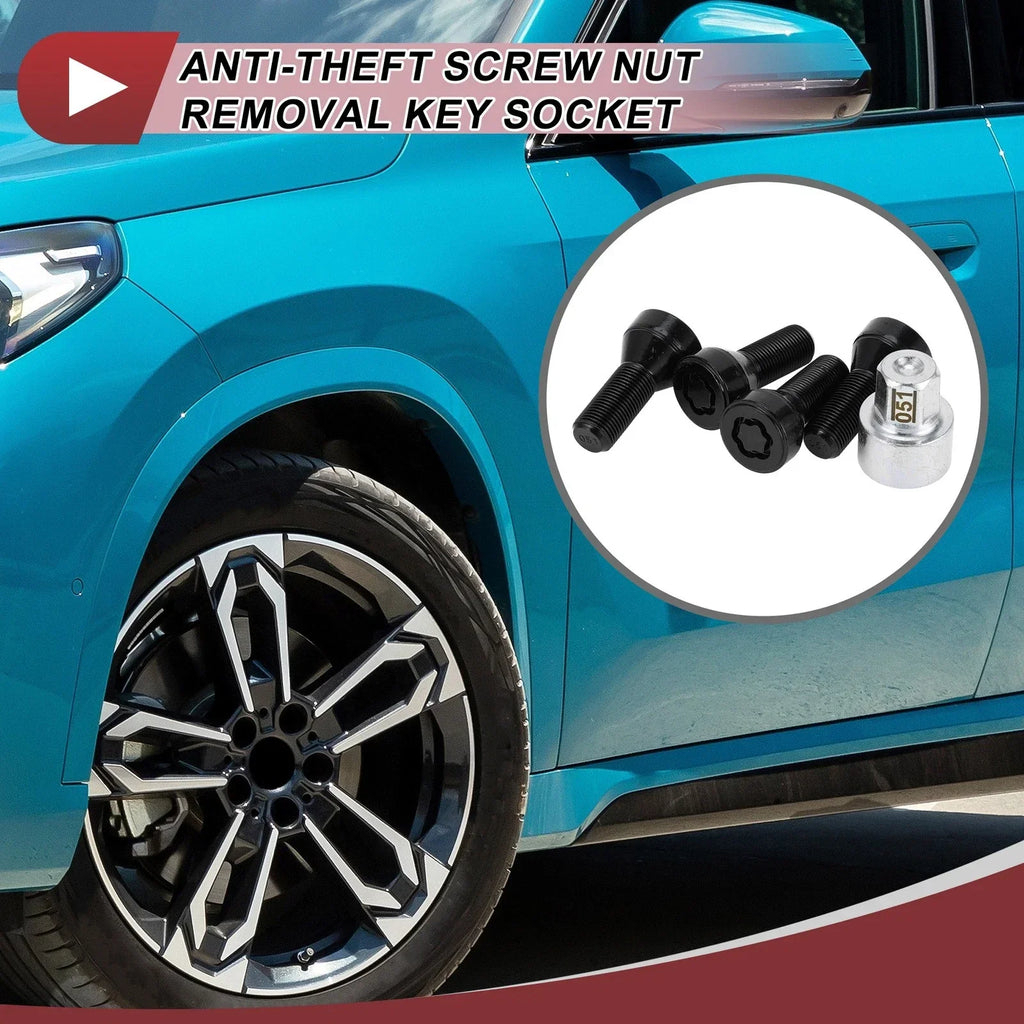 Set Wheel Lock Lug Nut Anti-theft Key Socket M14������������������1.25 Bolt for BMW