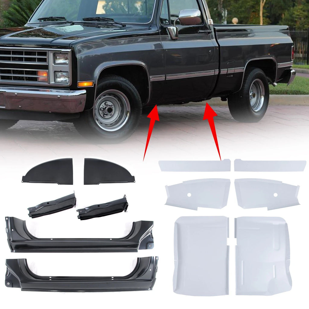 Set of 12 Rocker Panels & Cab Corners for 1973–1987 Chevy Cabs