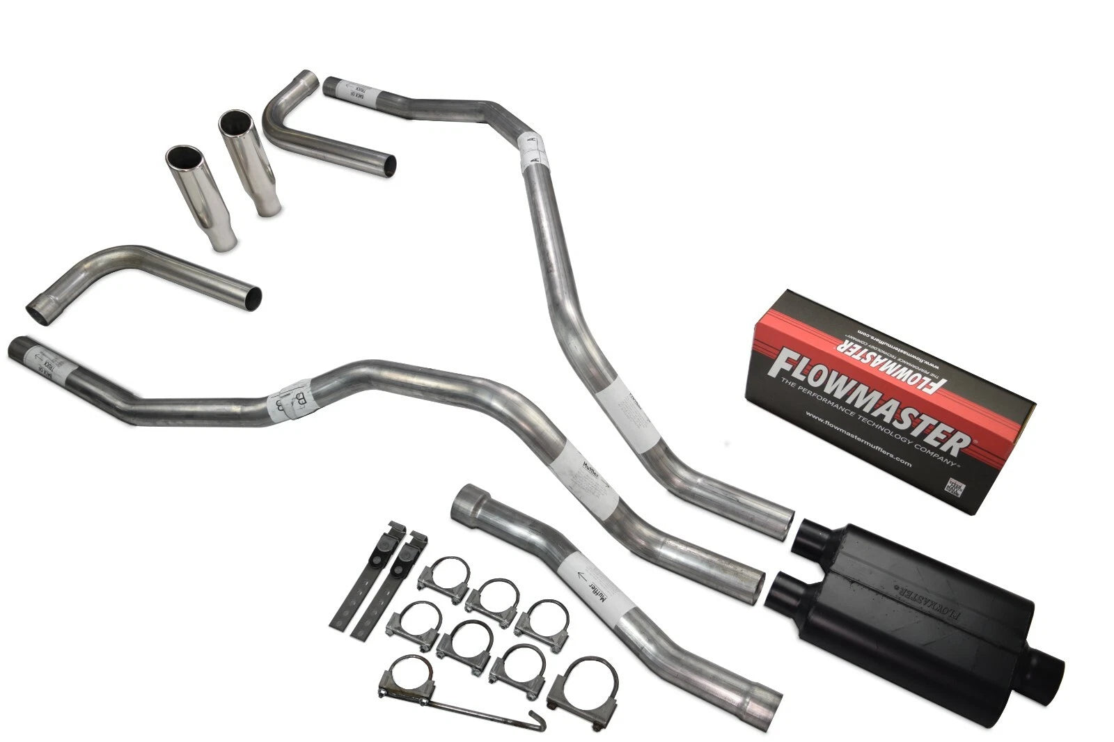 Dual Exhaust for Nissan Titan (2004–2006) 2.5 Inch Rolled Edge Side Exit