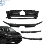 Front Upper Grille for Honda Pilot (2019–2021) Glossy Black with Trim