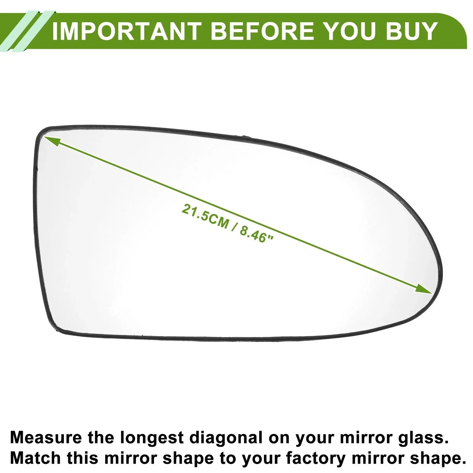 Right Side Mirror Glass Replacement for Hyundai Accent (2005-2009)