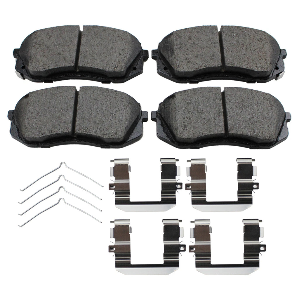 Set of 4 Akebono ProACT Front Ceramic Slotted Brake Pads for Hyundai Sonata, Kia Optima