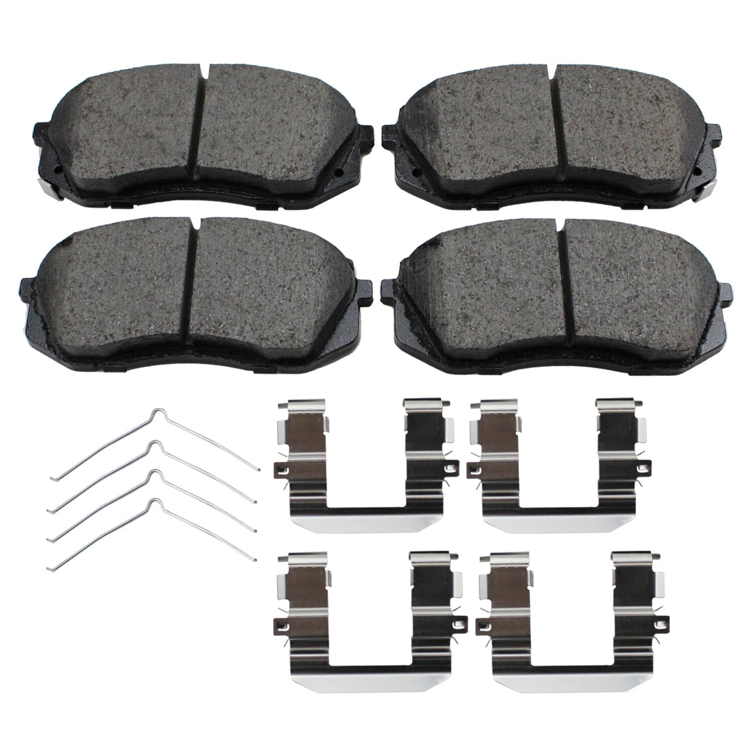 Set of 4 Akebono ProACT Front Ceramic Slotted Brake Pads for Hyundai Sonata, Kia Optima
