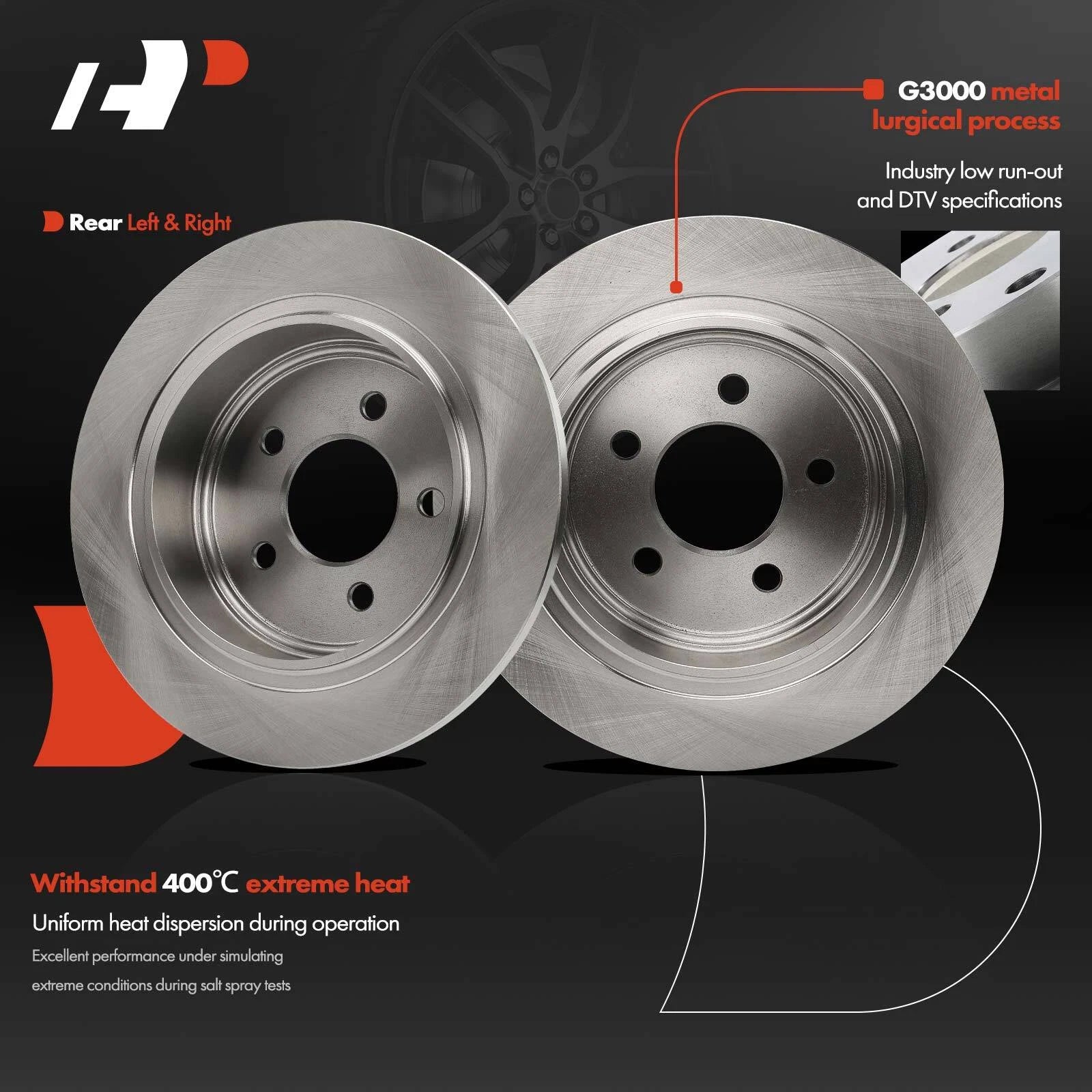 Rear Disc Brake Rotor & Ceramic Pad Set for Ford Explorer Sport Trac (2003–2005)