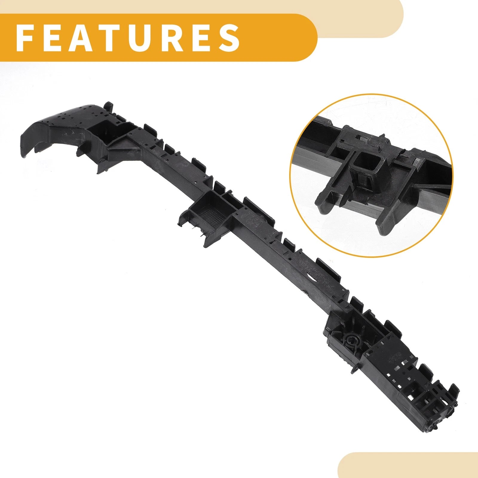 RH Side Rear Bumper Support Bracket for Honda Fit (2015–2017) 1 Pc Black ABS