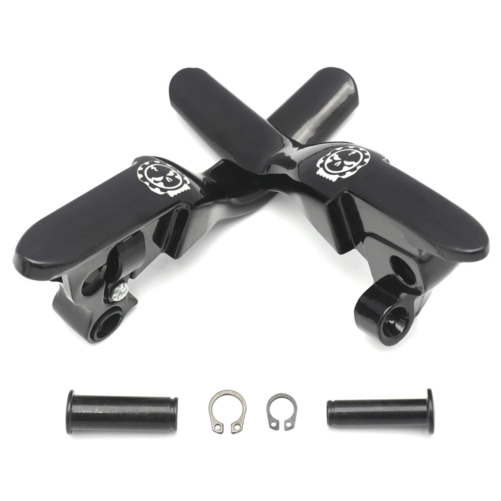 Black Skull Smooth Shorty Brake Clutch Levers for Harley Touring Trike (2008–2013)