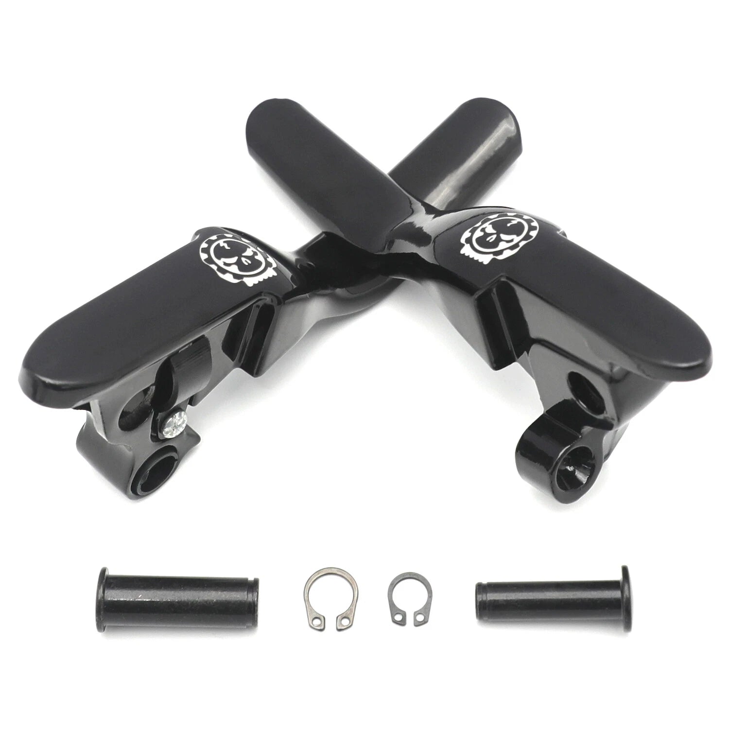 Black Skull Smooth Shorty Brake Clutch Levers for Harley Touring Trike (2008–2013)
