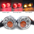 Clear LED Running Brake Turn Signal Indicator Light for Harley XL 883 1200 (1992–2017)