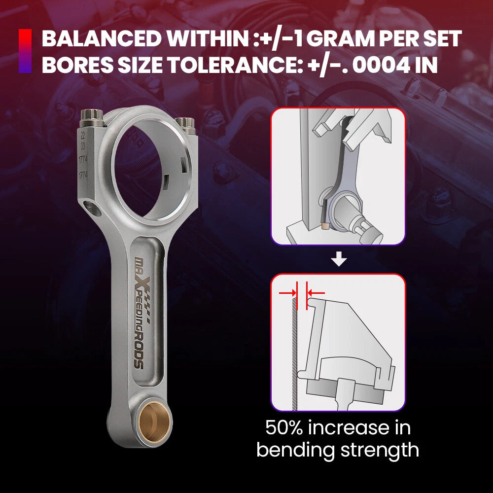 I-Beam Forged Connecting Rods with ARP Bolts for Mazda B6 (1989–1993)