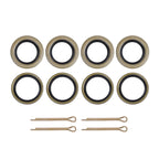 Set of 4 Galvanized Trailer Hub Kits for 2000lb Spindle (1")