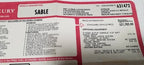 Original Dealer Window Sticker for Mercury Sable (2001)