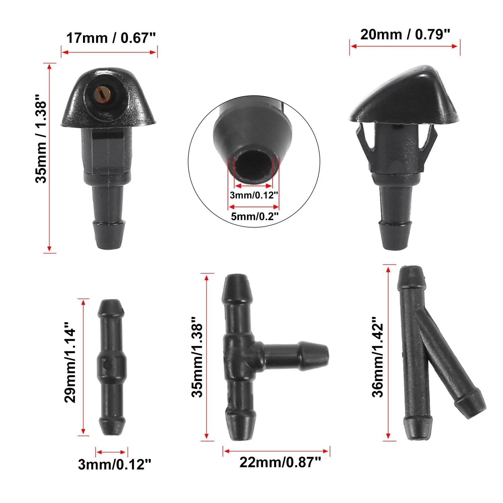 Front Windshield Washer Nozzles Kit 76810-SWA-E01 for Honda Accord (2003–2008)