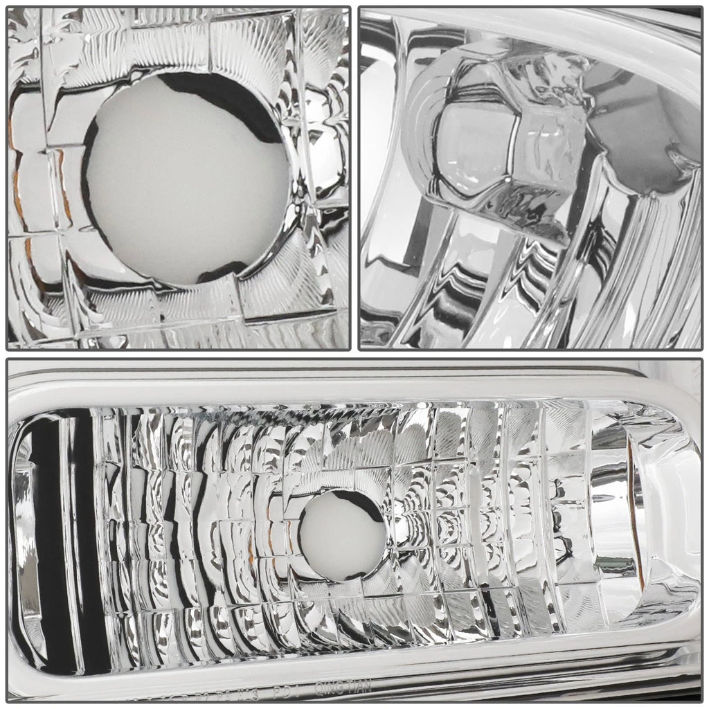 Pair of Chrome/Amber Corner Headlight Lamps for Ford Super Duty (2005–2007)
