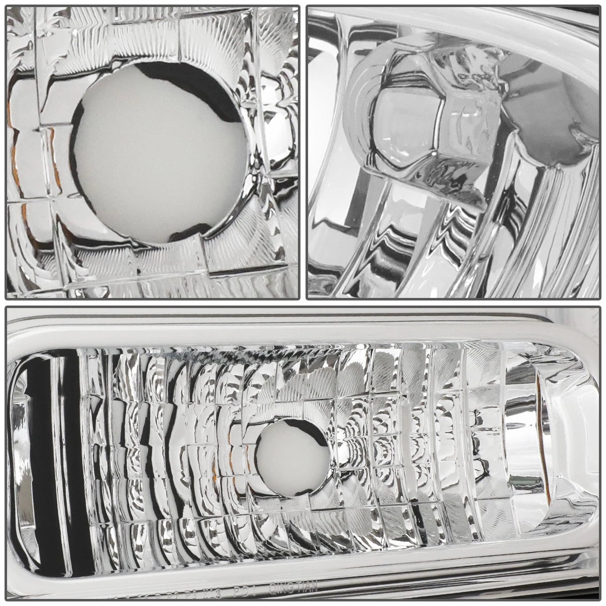 Pair of Chrome/Amber Corner Headlight Lamps for Ford Super Duty (2005–2007)