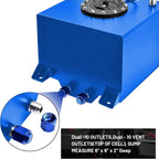 5 Gallon Aluminum Fuel Cell Gas Tank with Level Sender for Racing Drift Strip