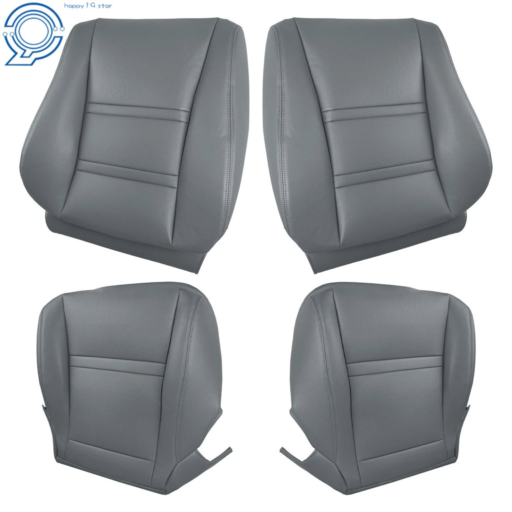 Set of 2 Front Seat Covers for Toyota Land Cruiser (1990–1997) Gray Leather