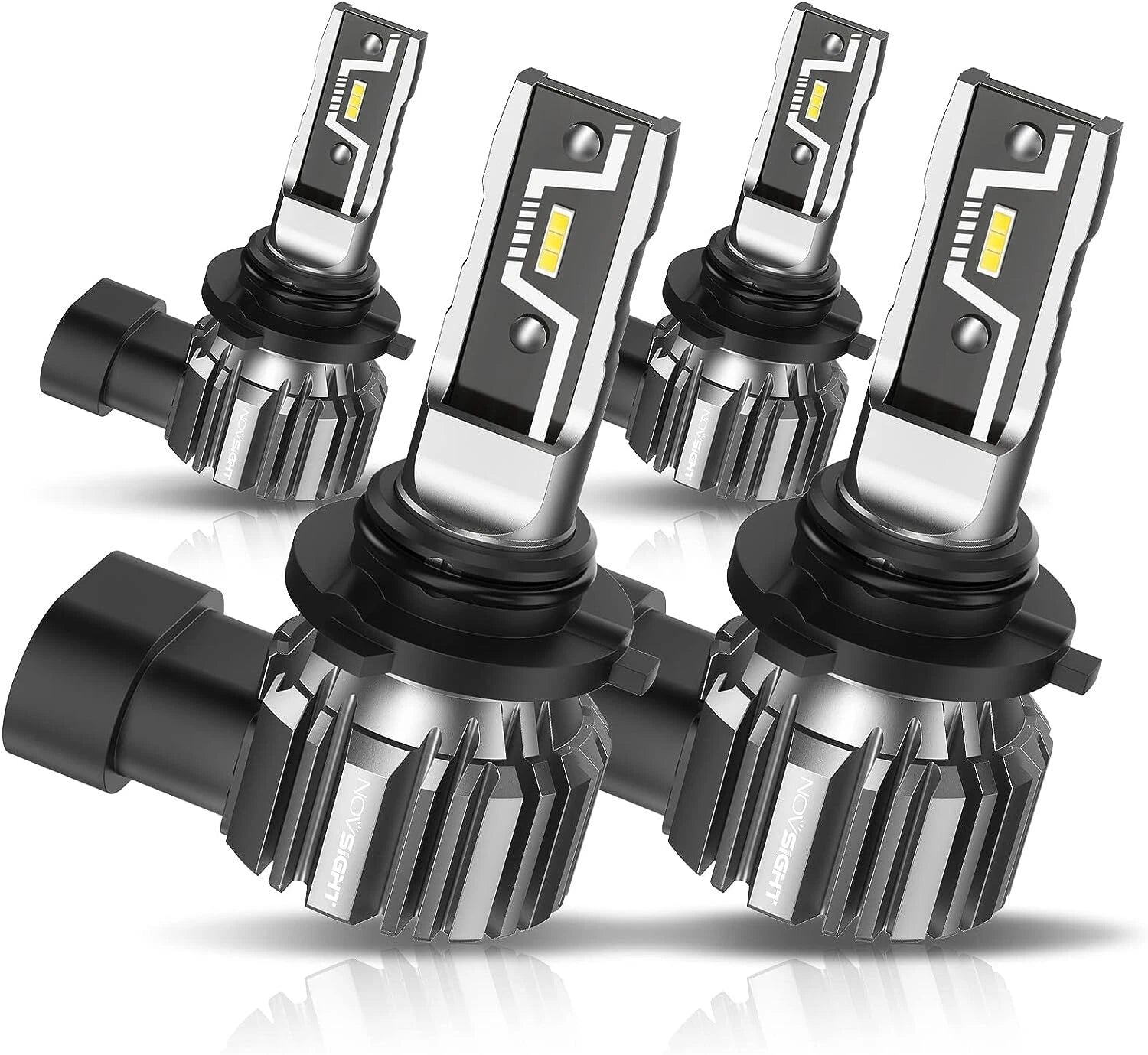 Set of 4 NOVSIGHT 9005 H11 LED Bulbs for High Low Beam (Cool White)