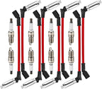 Set of 8 Iridium Spark Plugs & Spark Plug Wires for Chevy 5.3 6.0 6.2L (2000–2023)