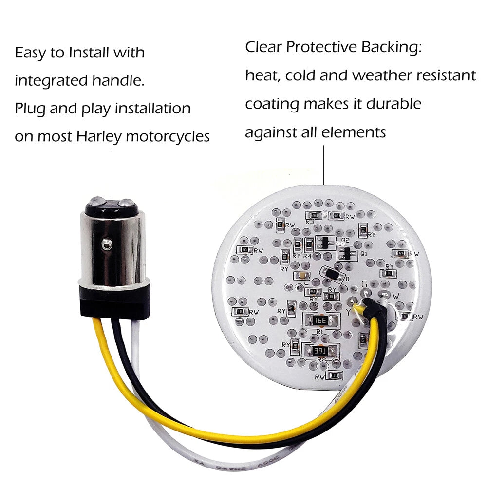 2X LED Turn Signal Inserts for Harley (1157 Bullet)