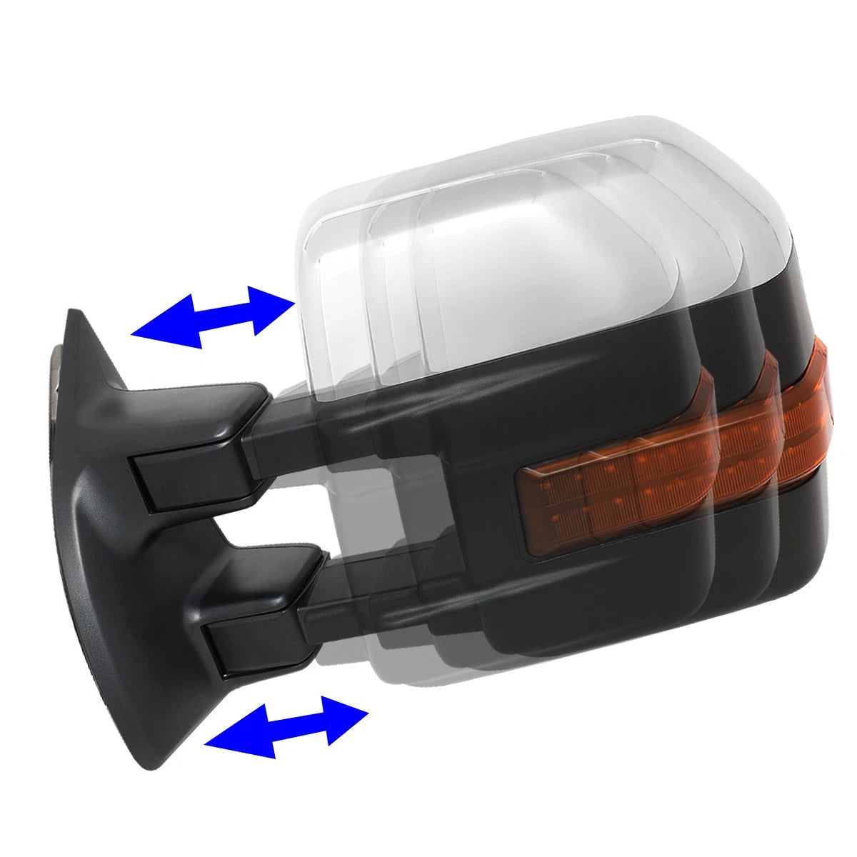 2X Powered Towing Mirrors for Ford Super Duty (2008–2016) w/LED Turn Signal, Heated