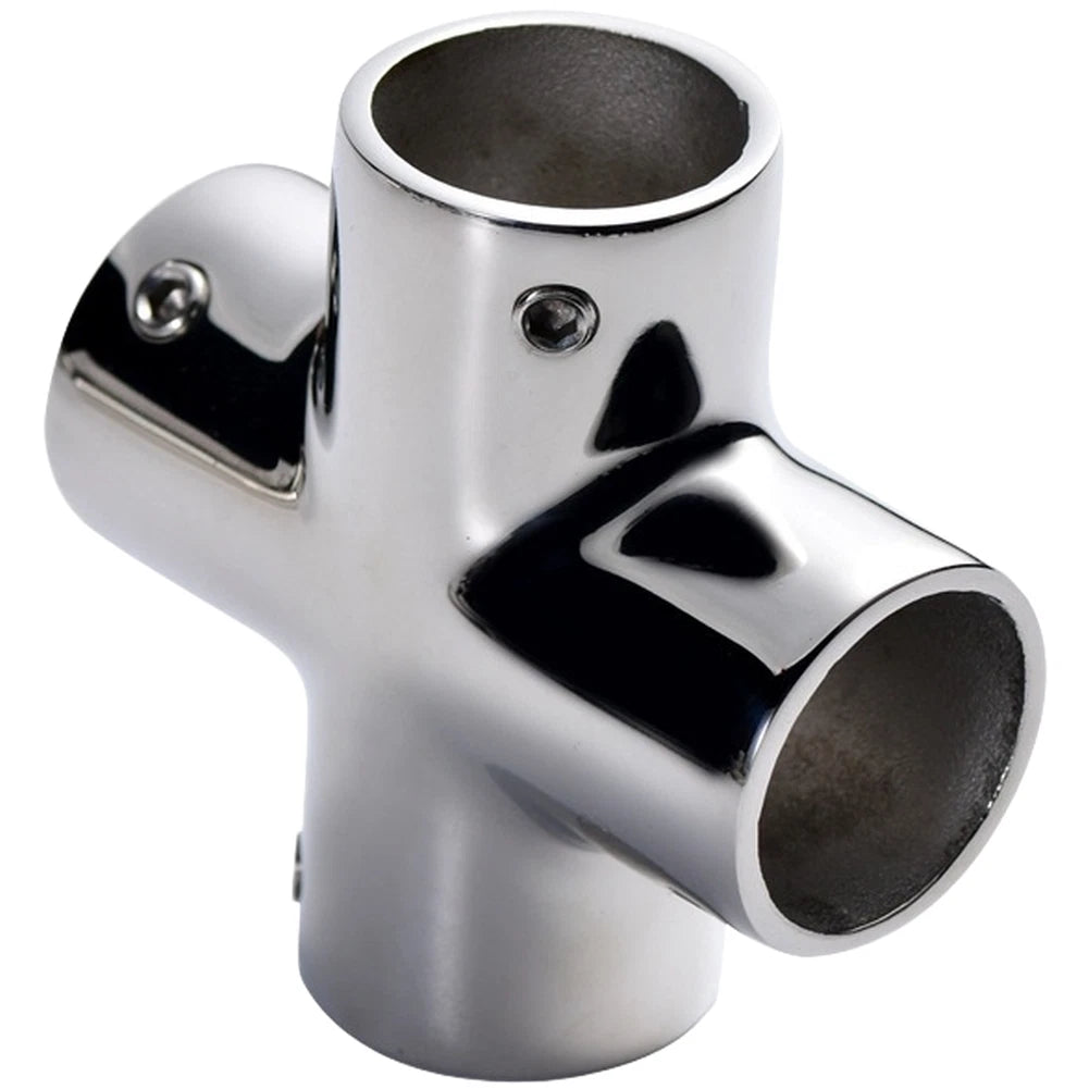 22mm 25mm 32mm 316 SS Four Way Cross Connector Tee for Marine Hand Rail Tubing