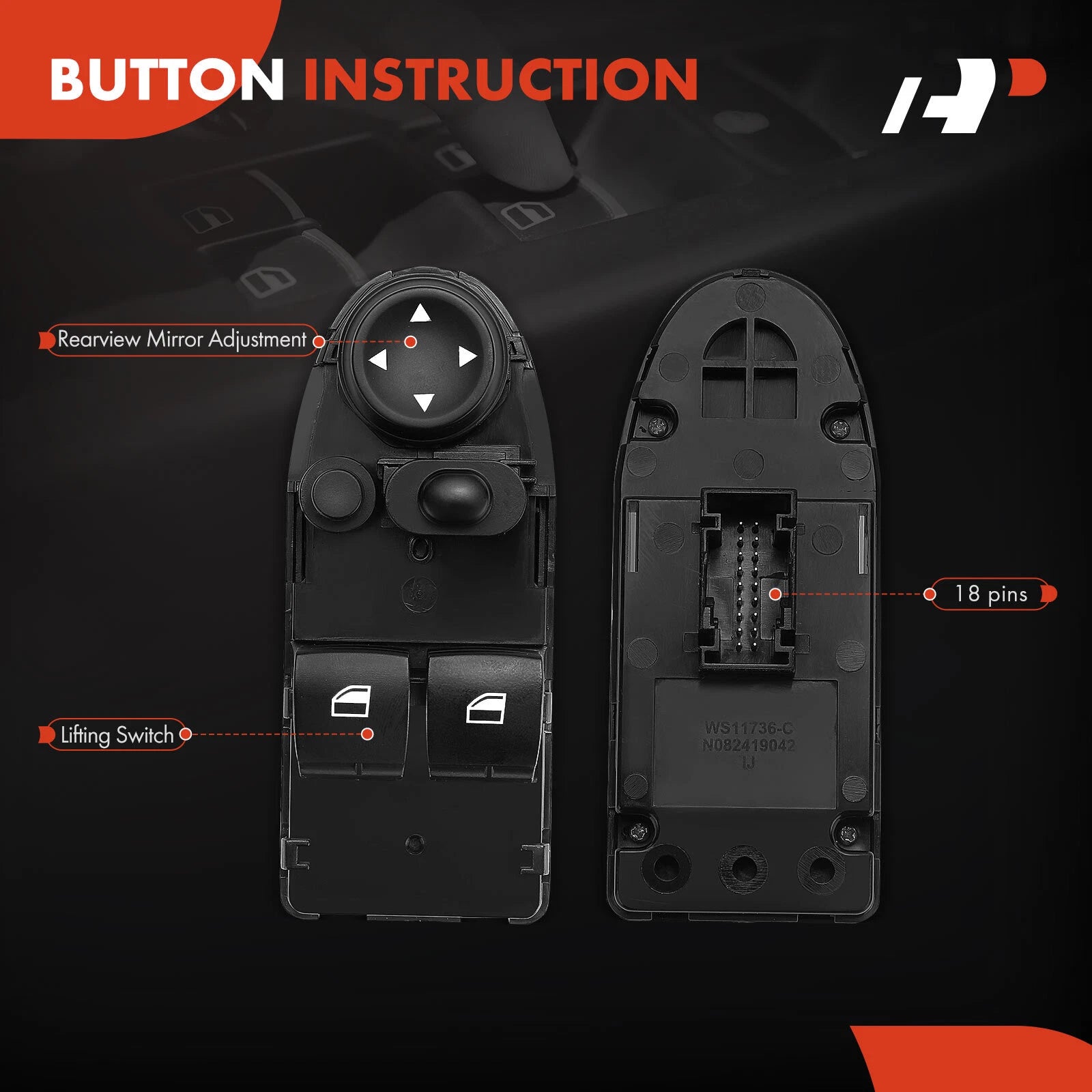 Power Window Switch for BMW 328i 2007–2013, 328xi 2007–2008, 335i 2008, M3 2008