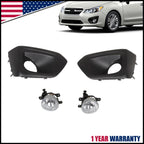 Pair of Fog Lights for Subaru Impreza (2012–2014) - Front Bumper Lamps w/ Bezel