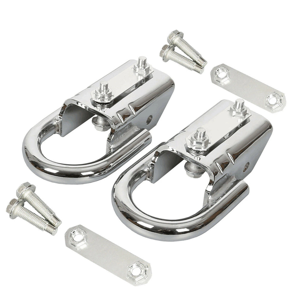 Front Pair Chrome Tow Hooks w/ Hardware for Ford F150 (2004–2024)