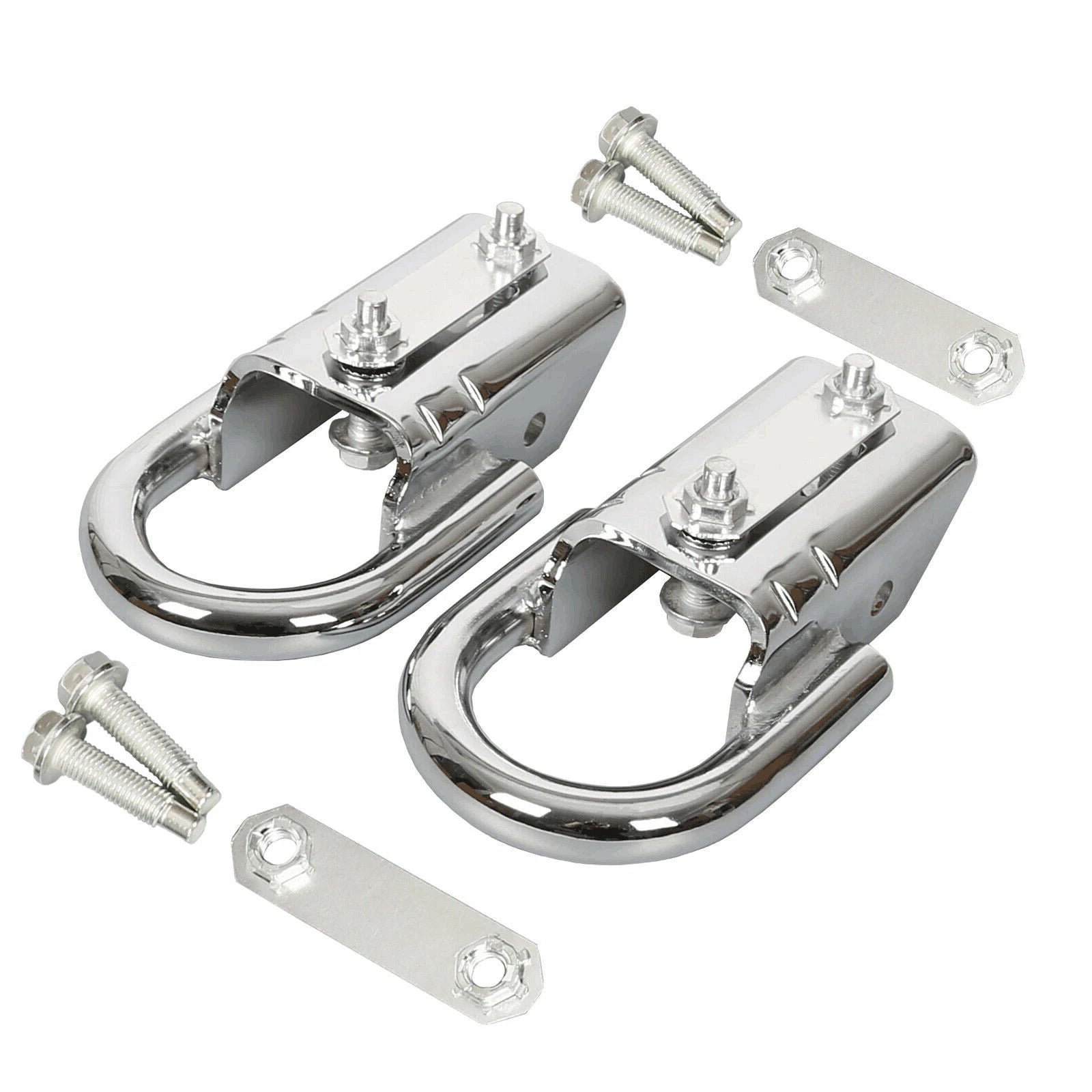 Front Pair Chrome Tow Hooks w/ Hardware for Ford F150 (2004–2024)