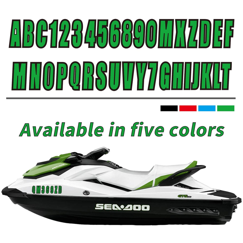 3" Vinyl Lettering Decal Sticker for Boat PWC Ski Hull ID (Green)