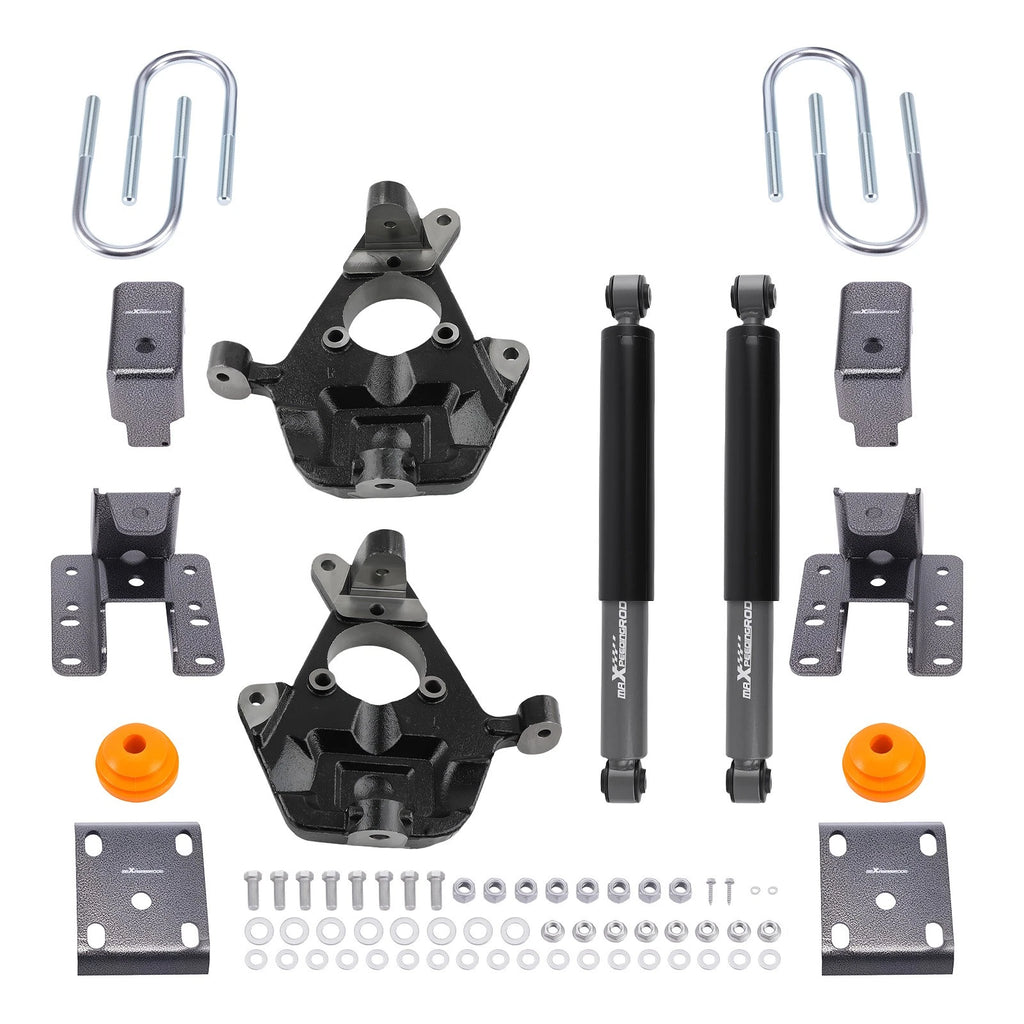2" Front 4" Rear Drop Kit for GMC Sierra 1500 2WD (1999–2006) Spindles Shocks Brackets