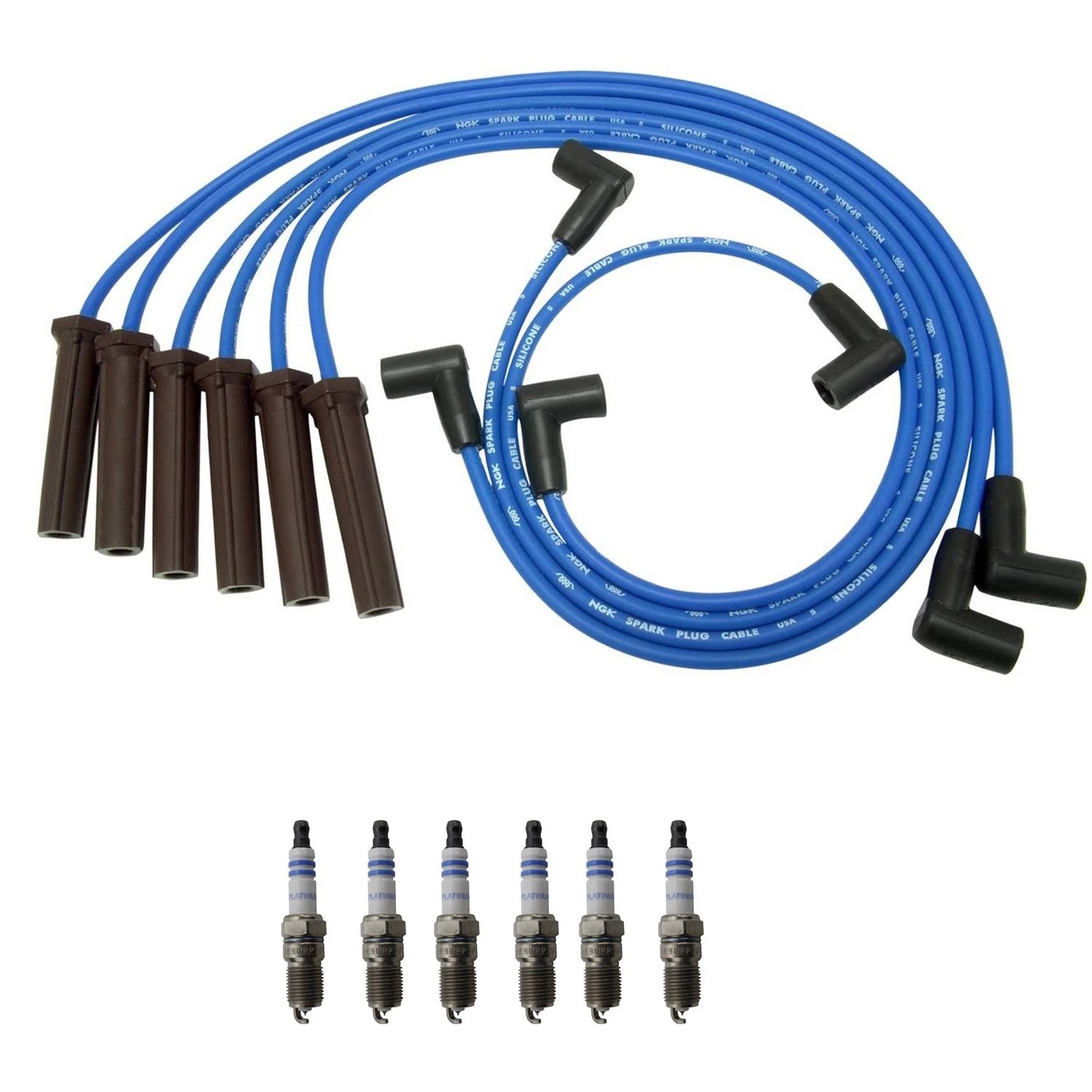 NGK Wire Set & Bosch 6 Platinum Spark Plugs for Century Impala Malibu