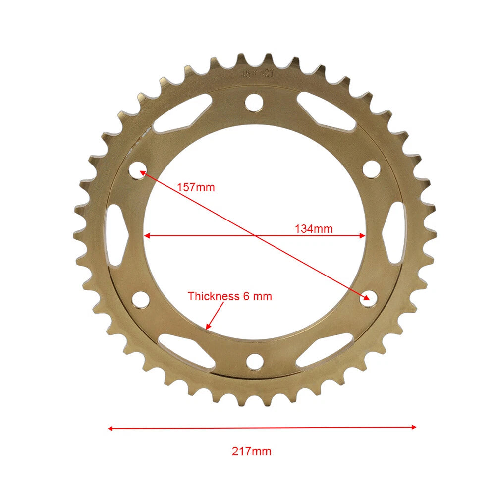 16T 42T Front & Rear Drive Chain Sprocket for Honda CBR1000RR (2004–2019)